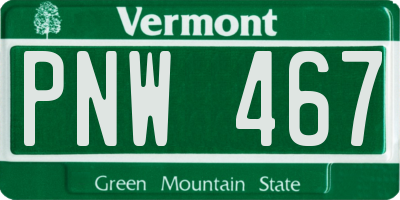 VT license plate PNW467