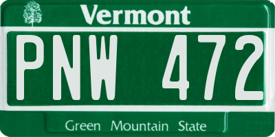 VT license plate PNW472