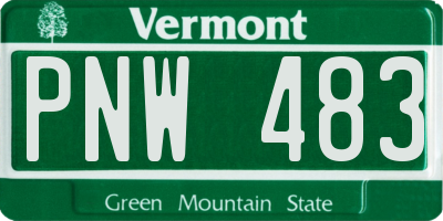 VT license plate PNW483