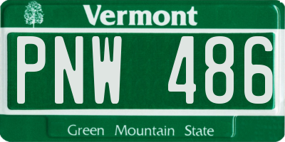 VT license plate PNW486