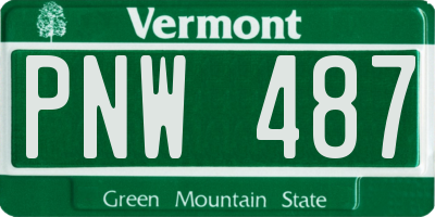 VT license plate PNW487