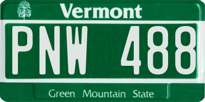 VT license plate PNW488