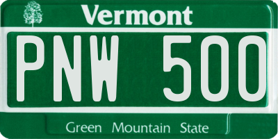 VT license plate PNW500