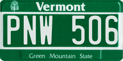 VT license plate PNW506