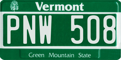 VT license plate PNW508