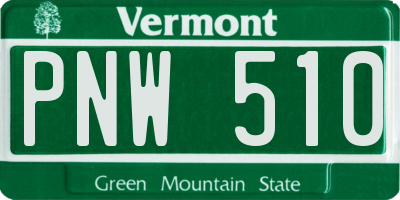 VT license plate PNW510