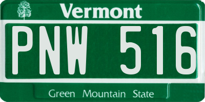 VT license plate PNW516