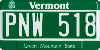 VT license plate PNW518