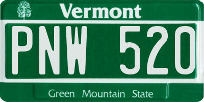 VT license plate PNW520