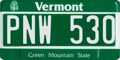 VT license plate PNW530
