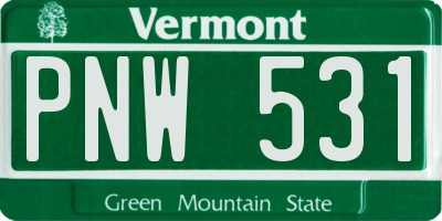 VT license plate PNW531