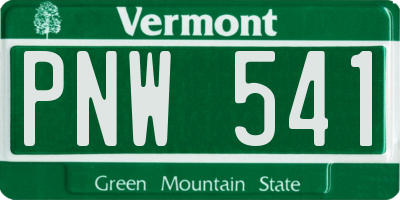 VT license plate PNW541