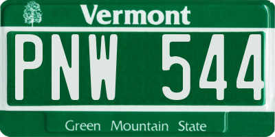 VT license plate PNW544