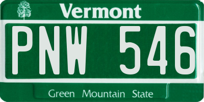 VT license plate PNW546