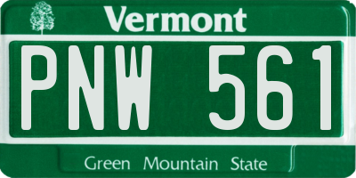 VT license plate PNW561