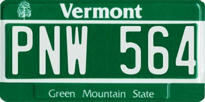 VT license plate PNW564