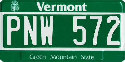 VT license plate PNW572