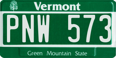 VT license plate PNW573