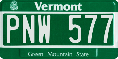 VT license plate PNW577