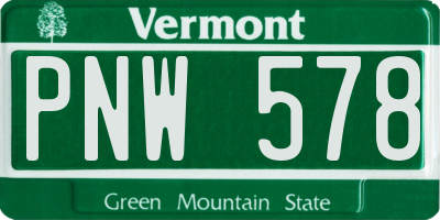 VT license plate PNW578