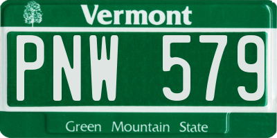 VT license plate PNW579