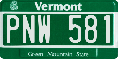 VT license plate PNW581