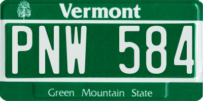 VT license plate PNW584