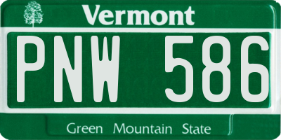 VT license plate PNW586