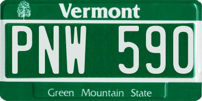 VT license plate PNW590