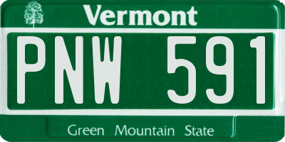 VT license plate PNW591