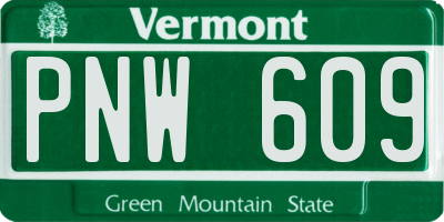 VT license plate PNW609
