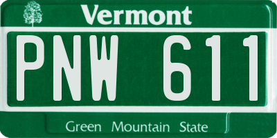 VT license plate PNW611