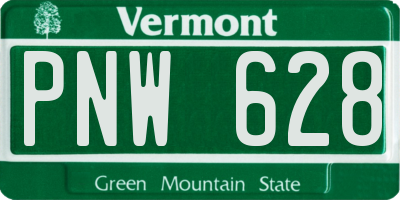 VT license plate PNW628