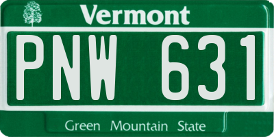 VT license plate PNW631