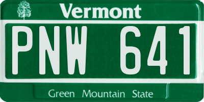 VT license plate PNW641