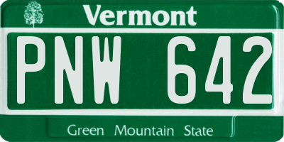 VT license plate PNW642