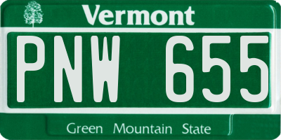 VT license plate PNW655