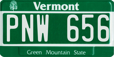 VT license plate PNW656