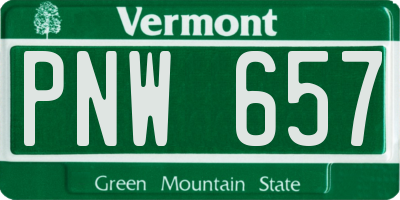 VT license plate PNW657