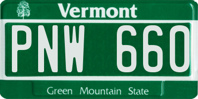 VT license plate PNW660