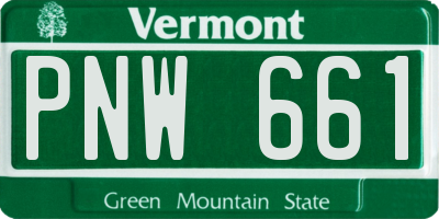 VT license plate PNW661