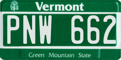 VT license plate PNW662