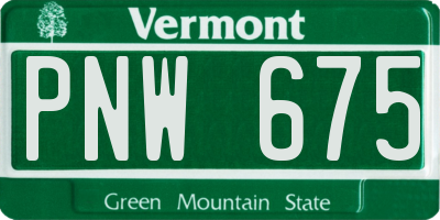 VT license plate PNW675