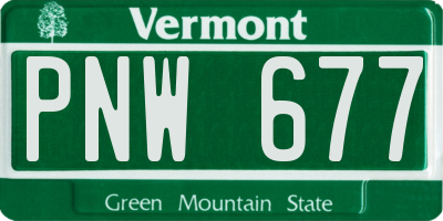 VT license plate PNW677