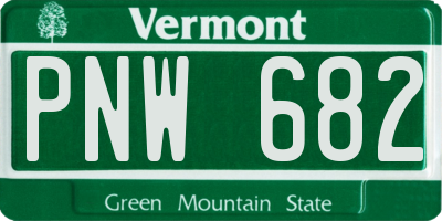 VT license plate PNW682