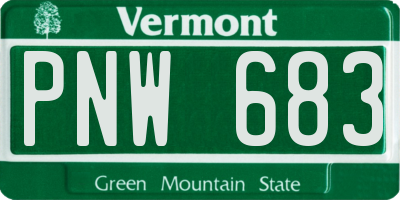 VT license plate PNW683