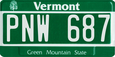VT license plate PNW687