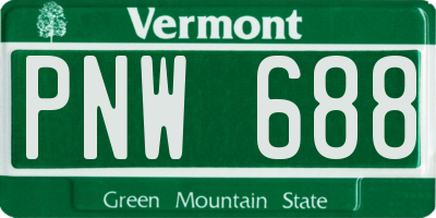VT license plate PNW688