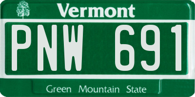 VT license plate PNW691