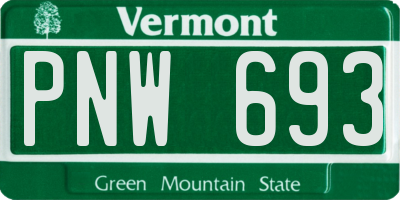 VT license plate PNW693